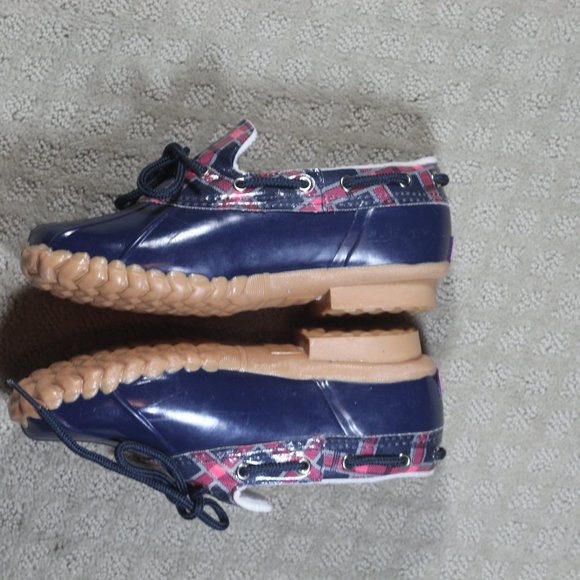 Sperry Top Sider 6Y Low Rain Boots/Rubber Duck Shoes - Like New - Picture 4 of 6